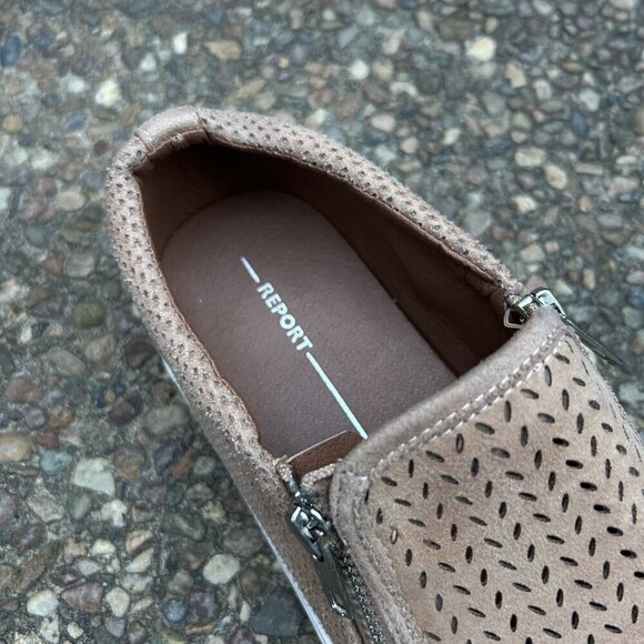 Report Alexa Women's Tan Double Zip Slip On Shoes Size 8.5 - Picture 6 of 10